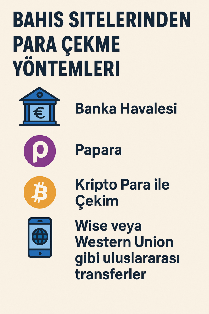 Bahis sitelerinden Para çekme yöntemleri